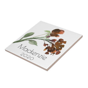 Wildbloom   Terracotta Orange Bohemian Custom Tile