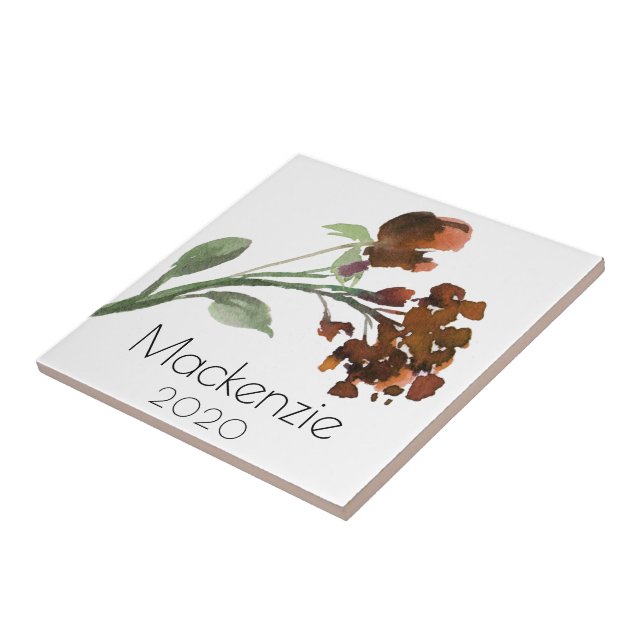 Wildbloom | Terracotta Orange Bohemian Custom Tile (Side)