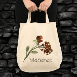 Wildbloom | Terracotta Orange Bohemian Custom Tote Bag<br><div class="desc">Simple hand-painted burnt orange and russet bohemian watercolor wildflower is elegant and sophisticated to bring just a pop of color while maintaining a modern rustic minimalist vibe. From the "Bohemian Wildflower" collection, this design features a natural, earthy wild flower for a "freshly picked from the garden" feeling. For customizations or...</div>