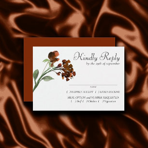 Wildbloom   Terracotta Orange Bohemian Entree RSVP Card