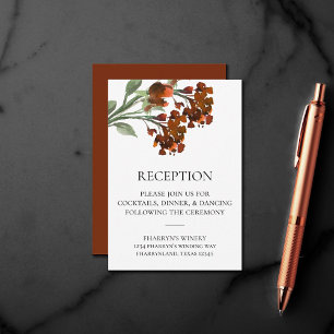 Wildbloom Terracotta Orange Bohemian Reception Enclosure Card