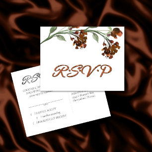 Wildbloom Terracotta Orange Bohemian Response Invitation Postcard
