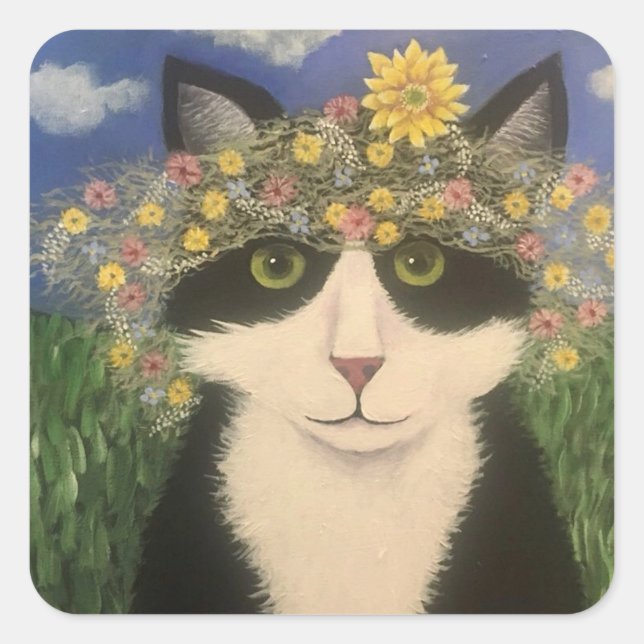 Wildboy Wreath Square Sticker (Front)