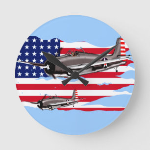 Wildcat Attack Clock Stars and Stripes