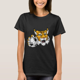 Wildcat Bobcat Lynx Cougar Soccer Byll Cartoon Cha T-Shirt