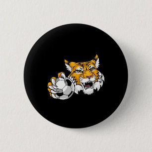 Wildcat Bobcat Lynx Cougar Soccer Ll Cartoon Chara 6 Cm Round Badge