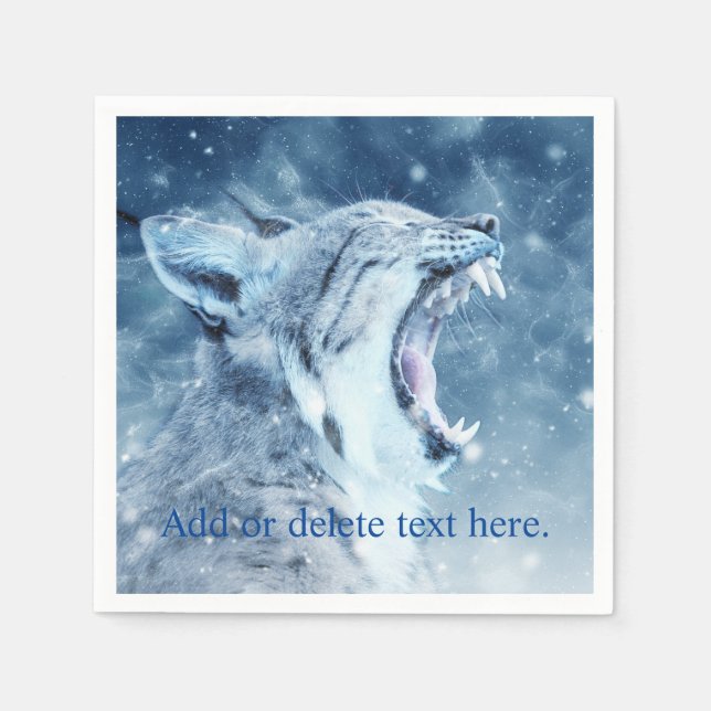 Wildcat in snow napkin (Front)
