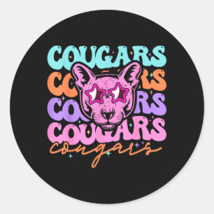 Wildcat Mascot Mascot Back To School Spirit Sport Classic Round Sticker