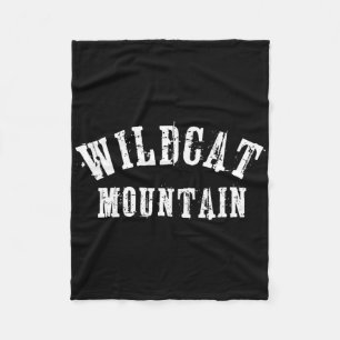 Wildcat Mountain Grungy Rustic Artisian Bold Skier Fleece Blanket