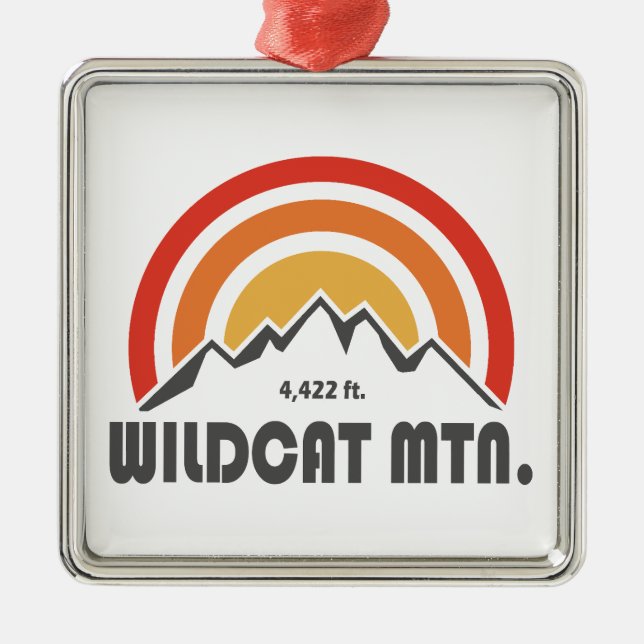 Wildcat Mountain New Hampshire Metal Tree Decoration (Front)