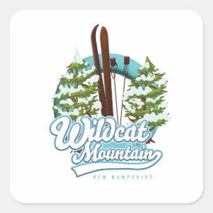 Wildcat Mountain New Hampshire Ski poster Button Square Sticker