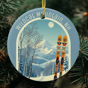 Wildcat Mountain New Hampshire ski souvenir Ceramic Tree Decoration