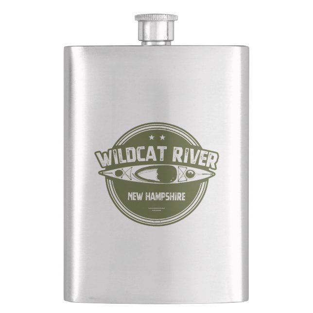 Wildcat River New Hampshire Kayak Hip Flask (Front)