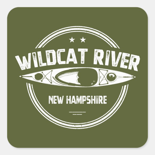 Wildcat River New Hampshire Kayak Square Sticker (Front)