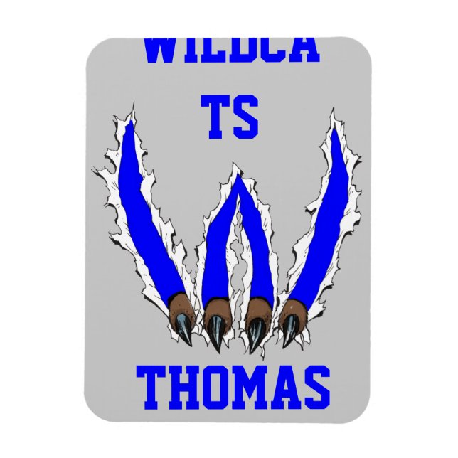 Wildcats Claw Ripping Through Design - Blue Magnet (Vertical)