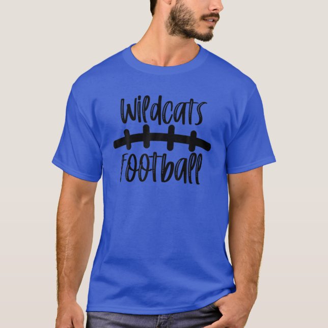 Wildcats Football School Spirit Team Mascot Game N T-Shirt (Front)