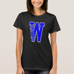 Wildcats Letter School Spirit Royal Blue White T-Shirt