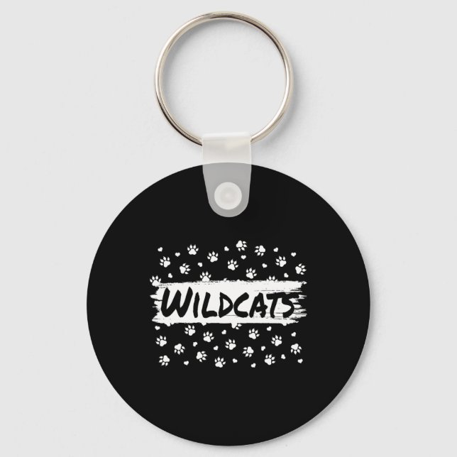 Wildcats Mascot School Spirit Back To School Footp Key Ring (Front)