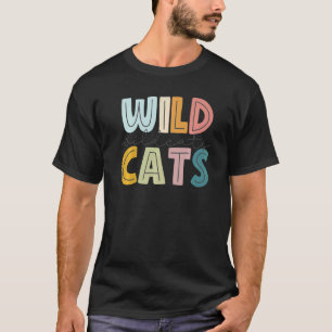 Wildcats Mascot School Spirit Sports Cheer Fan Tea T-Shirt