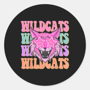 Wildcats School Mascot Classic Round Sticker