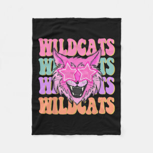 Wildcats School Mascot  Fleece Blanket