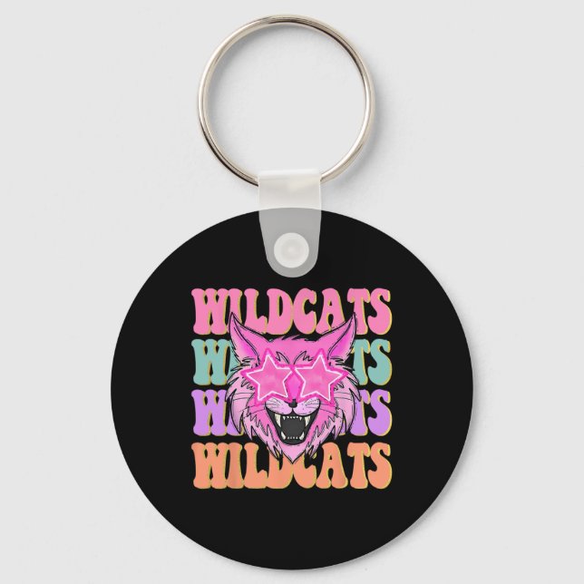 Wildcats School Mascot  Key Ring (Front)