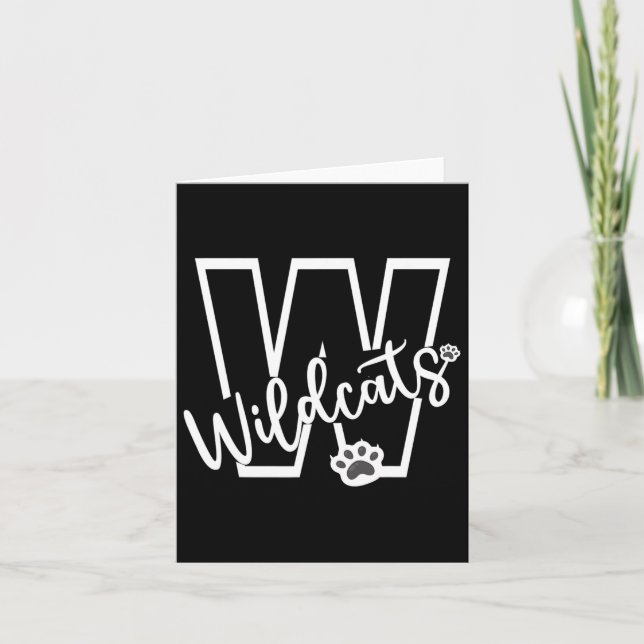 Wildcats School Sports Fan Team Spirit Football Ba Card (Front)