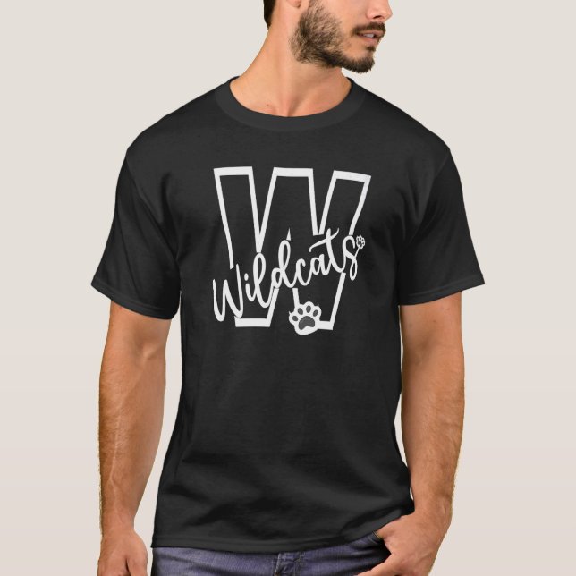 Wildcats School Sports Fan Team Spirit Football Ba T-Shirt (Front)
