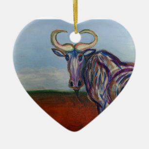 Wildebeest Ceramic Tree Decoration