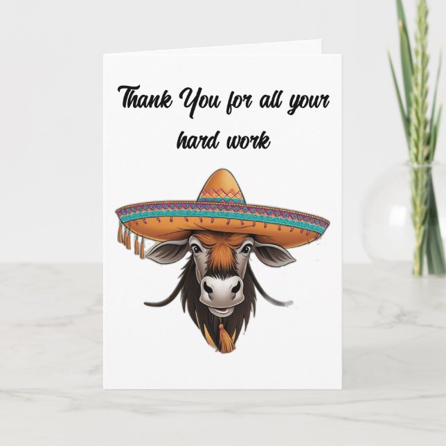 Wildebeest wearing sombrero  card (Front)