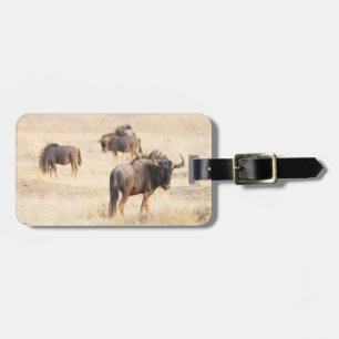 Wildebeest wildlife photography Africa Safari Luggage Tag