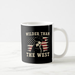 Wilder Than The West Vintage Cowgirl USA Flag Mug