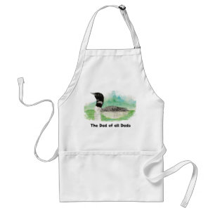 Wilderness Art Common Loon Bird Dad of All Dads Standard Apron