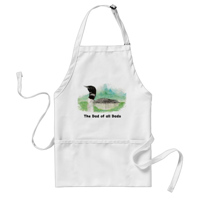 Wilderness Art Common Loon Bird Dad of All Dads Standard Apron (Front)