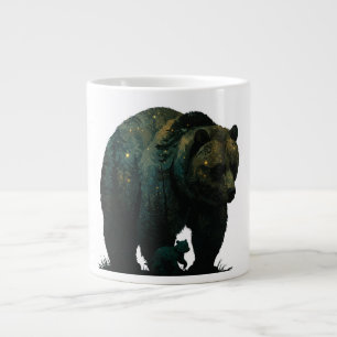 Wilderness Bond – Bear and Cub Forest Art Large Coffee Mug