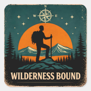 Wilderness Bound – Adventure Calling Nature Square Sticker