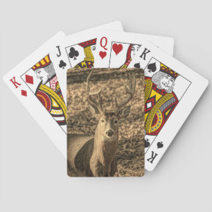 wilderness Camouflage outdoorsman whitetail deer Playing Cards