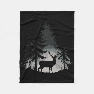 Wilderness Deer Forest Wildlife Nature Outdoors Fleece Blanket
