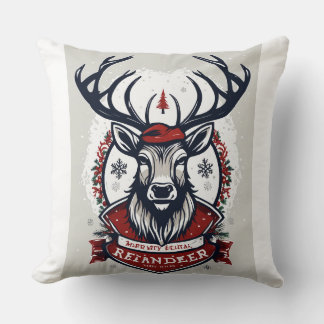 Wilderness Emblem Deer Christmas Pillow