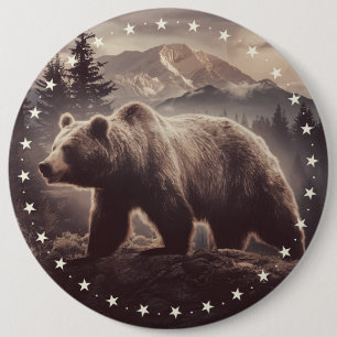 Wilderness Explorer Bear 6 Cm Round Badge