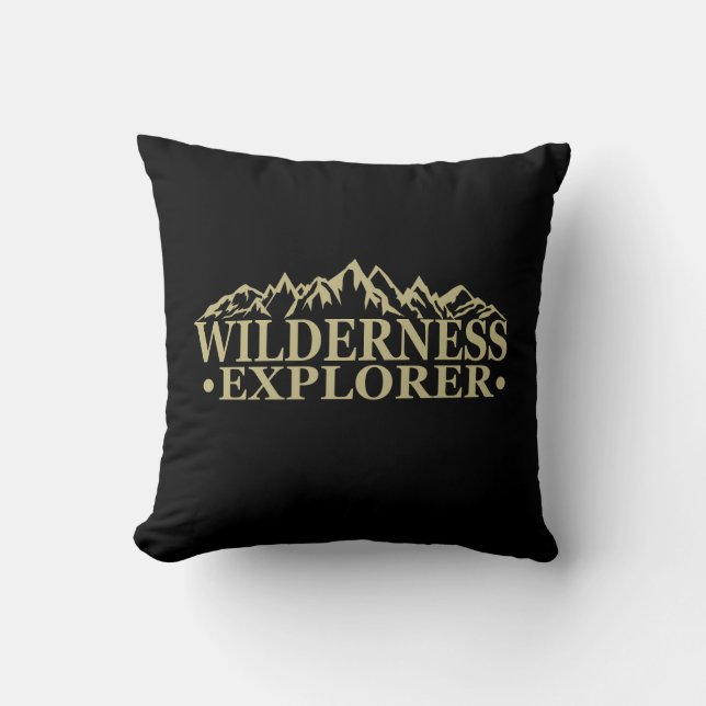 Wilderness explorer mountain landscape nature cushion (Front)