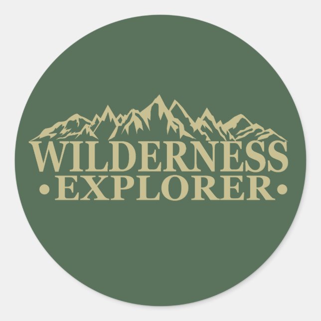 Wilderness explorer outdoor hiking hikers hike classic round sticker (Front)