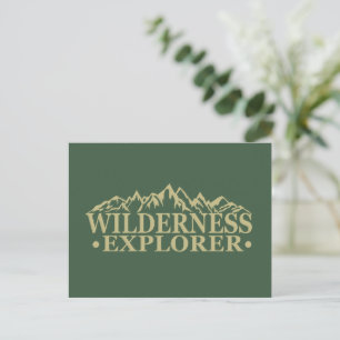 Wilderness explorer outdoor hiking hikers hike holiday postcard