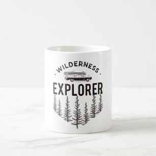 Wilderness Explorer Station Wagon Canoe Trees Coffee Mug