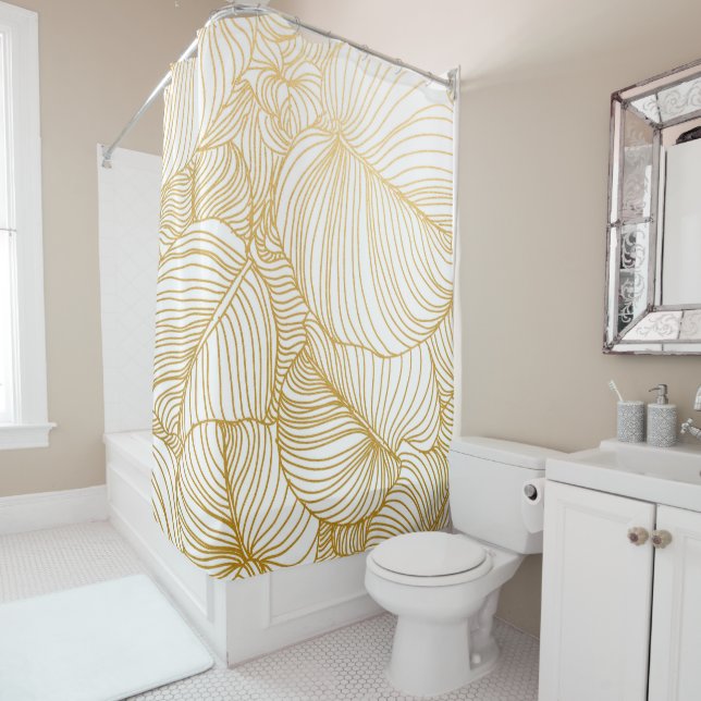 Wilderness Gold Shower Curtain (In Situ)