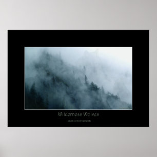 Wilderness & Hidden Wolves Wildlife Art Poster