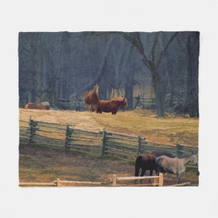 Wilderness Horse Ranch Fleece Blanket