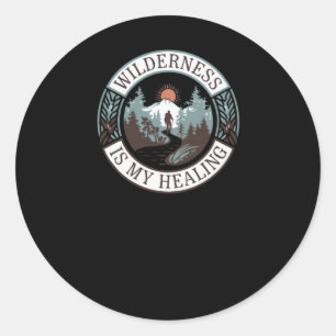 Wilderness Is My Healing - Hiking For Mental Healt Classic Round Sticker