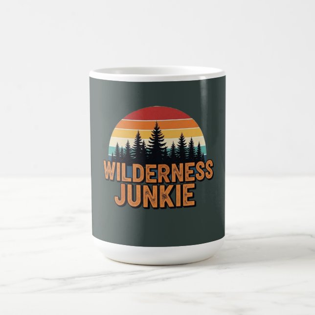Wilderness junkie retro design coffee mug (Center)