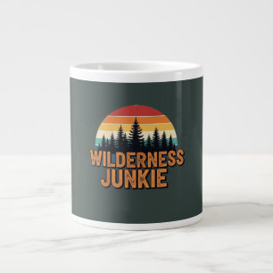 Wilderness junkie retro design large coffee mug